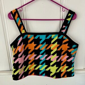 NY&C Colorful Geometric Women's Crop Top